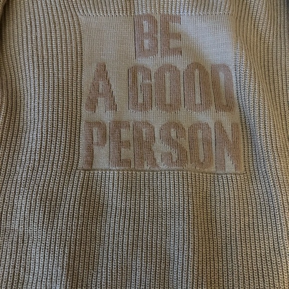Be A Good Person Knit Sweater - Tan - Size “Men’s” Large - Picture 2 of 7